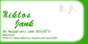 miklos jank business card